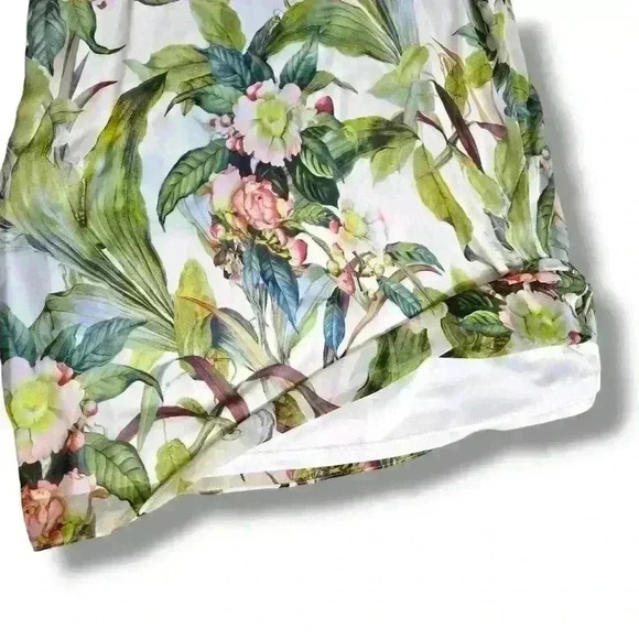 Adrianna Papell Sleeveless Maxi Chiffon Dress Tropical Green Print Size 8 #004 - Picture 2 of 6